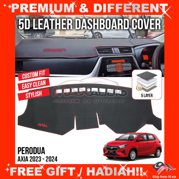 5D Leather Dashboard Cover PERODUA AXIA 2023 - 2024 Cars Premium VIP 5D ...