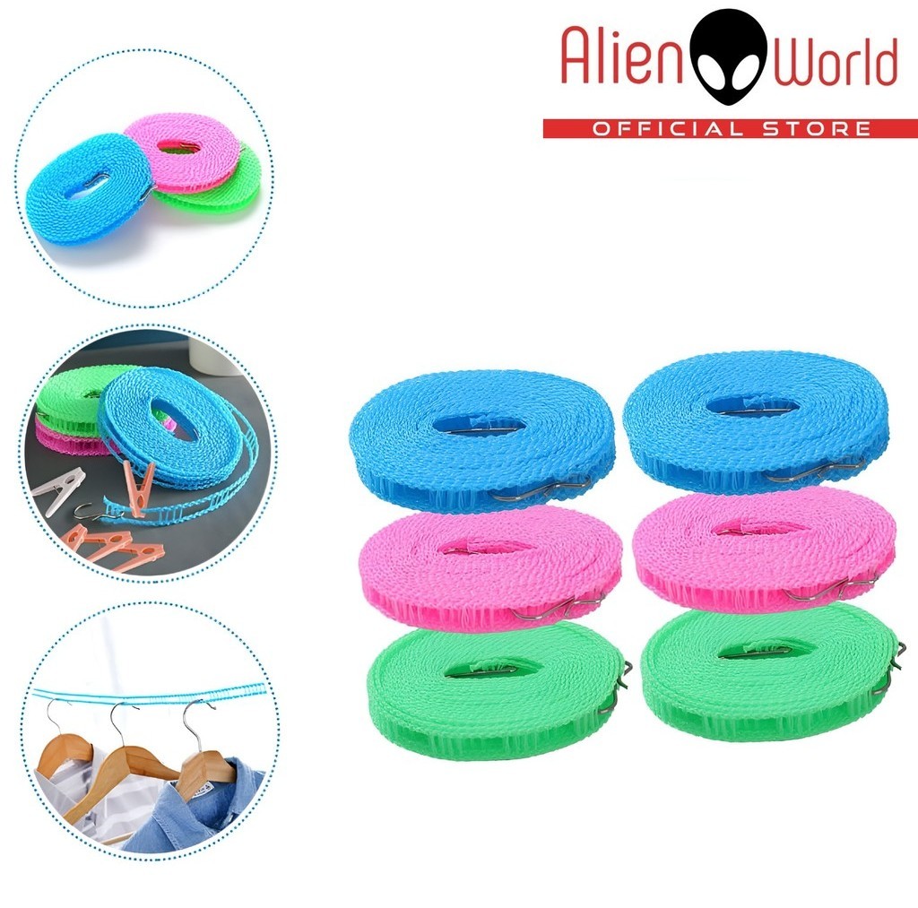5M Length Nylon Laundry Clothes Drying Rope | Camping Adjustable Rope ...