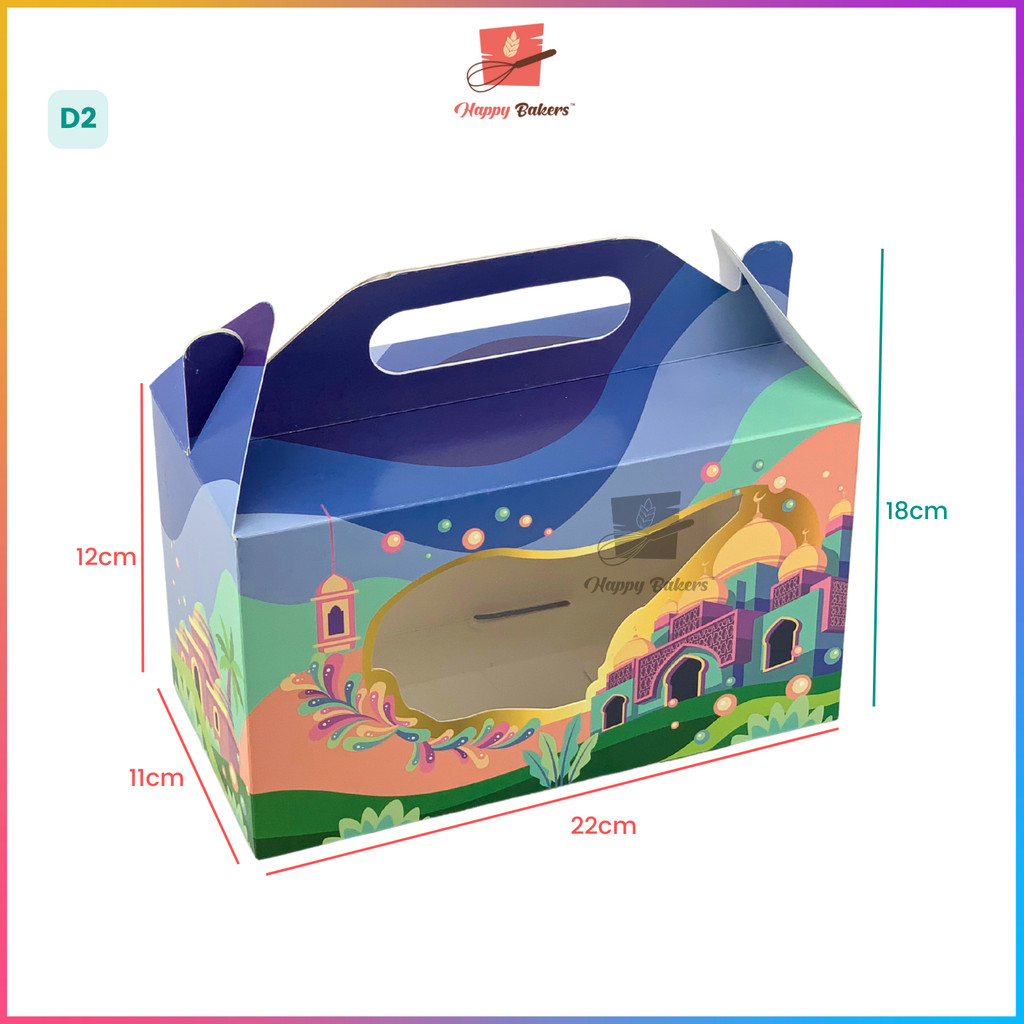 Hari Raya Gift Box With Handle For 2 Containers Botols Kotak Hadiah ...