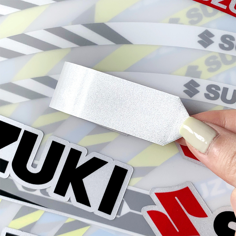 SUZUKI Reflective Hub Stickers 17'' Wheel Waterproof Decals Motorcycle ...