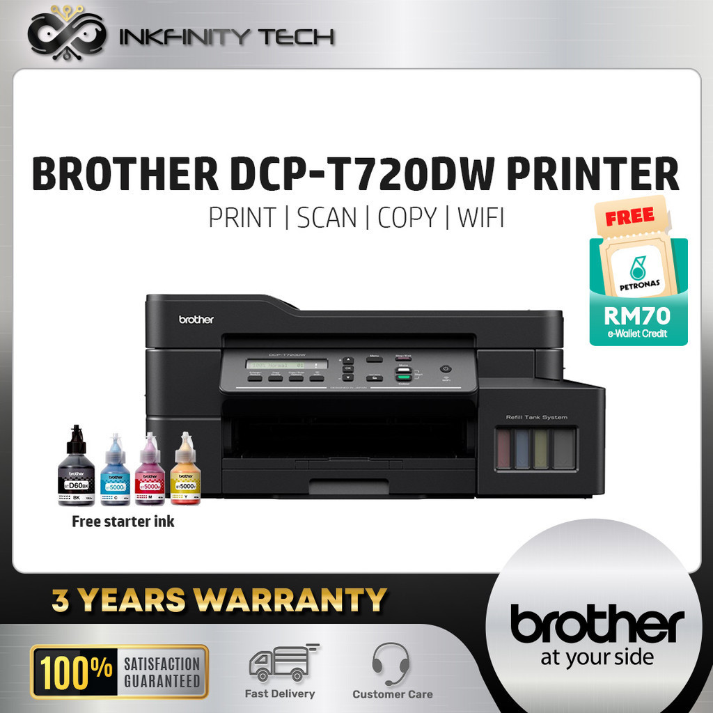 Brother Printer Inkjet DCP-T720DW Multifunction A4 Refill Ink Tank ...