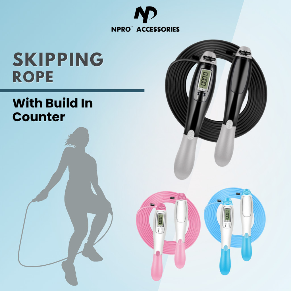 NPRO Electronic Skipping Rope with counter | Gym Fitness Skipping Smart ...