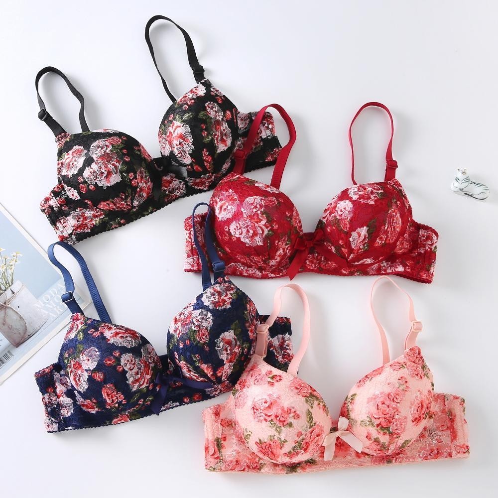 KM Women Bra Floral Printed Design Fashion Lingerie [L36138] | Shopee ...