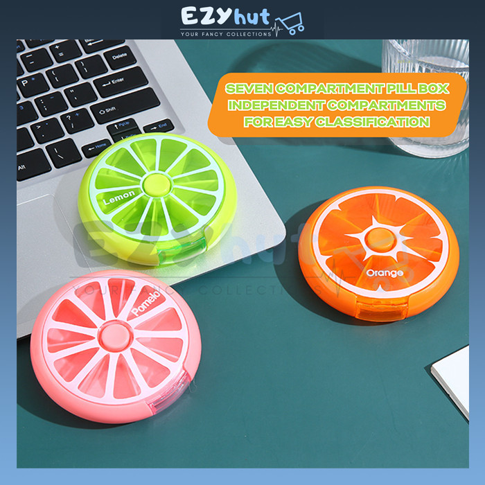 7 Compartment Medicine Pill Box Portable Pill Storage Box Organizer ...