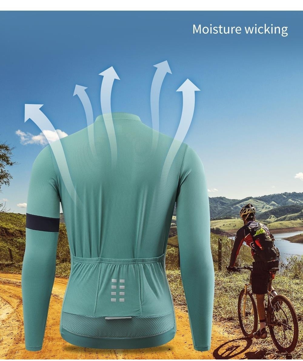 Combinaison Vélo Homme WOSAWE - Maillot Manches Longues + Cuissard Rembourré
