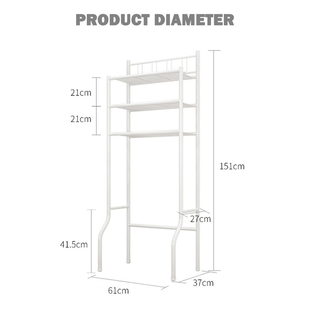 ALX Bathroom Rack Wash Machine Rack Shelf Toilet Organizer Tissue ...