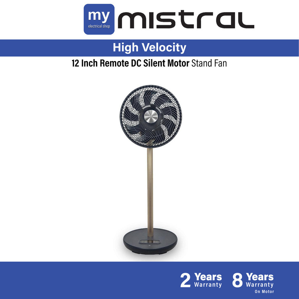 Mistral MHV912R Silent Stand Fan DC Motor High Velocity Stand Fan With