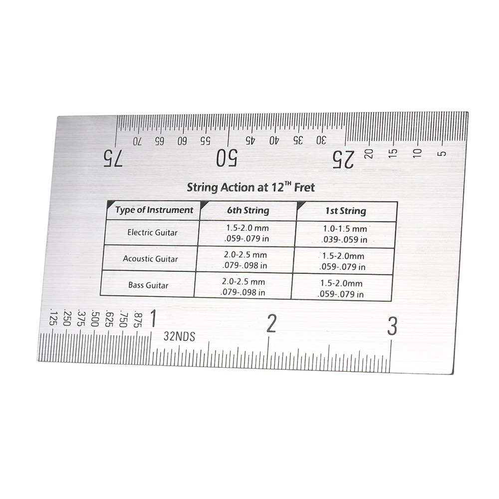 【Fast delivery】 Stainless Steel String Action Ruler Gauge Tool in/mm ...