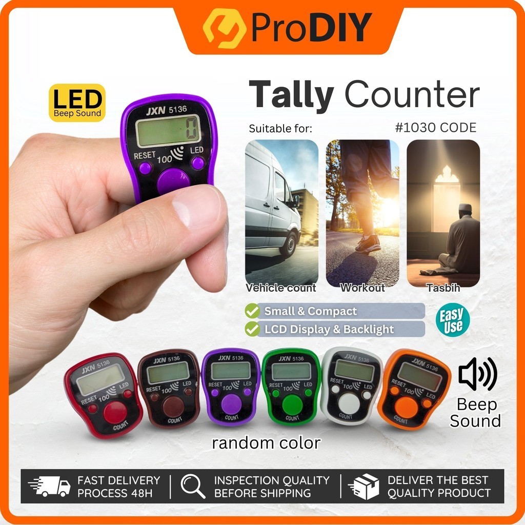 1030 Tally Counter Tasbih Digital LED Display Finger Counter Door Gift ...