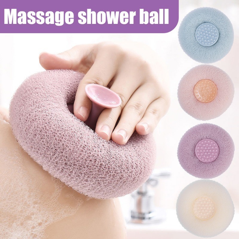 Skin Cleaning Shower Puff - Loofah Massage Brush - Body Exfoliating ...