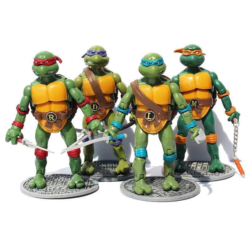 4pcs/Set Ninja Turtle Raph Mikey Donatello Action Figure Anime TMNT ...