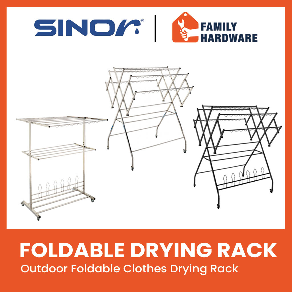 SINOR Outdoor Foldable Stainless Steel Clothes Hanger Clothes Drying ...