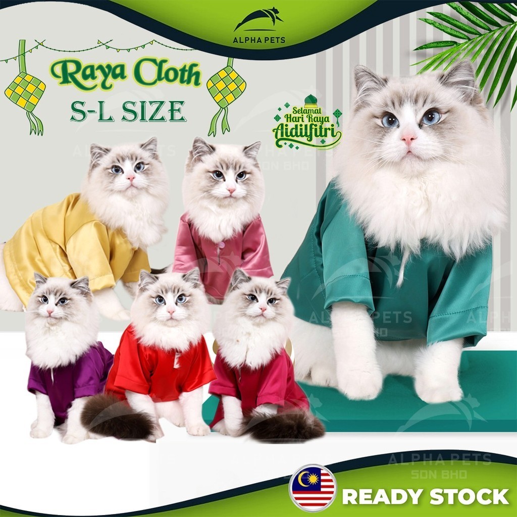 ALPHA PETS Baju Raya Melayu Kucing Baju Kurung Baju Melayu Raya ...