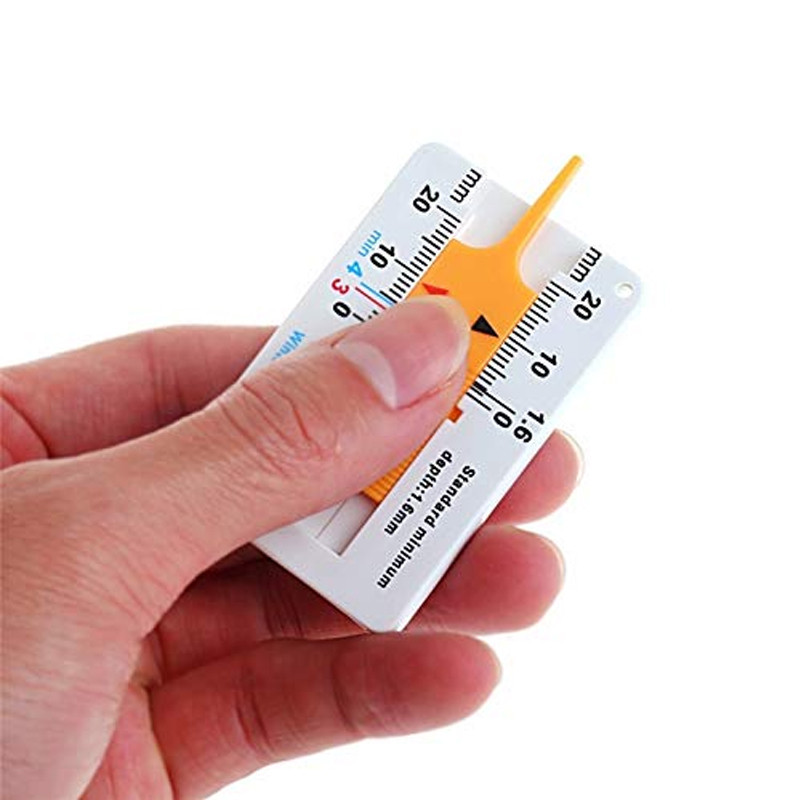 Car Tyre Wheel Tread Depthometer Depth Indicator Ruler 0-20mm Plastic ...