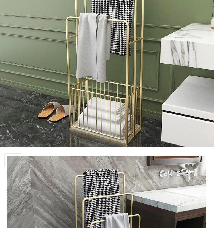 Light Luxury Nordic Towel Rack Floor-to-ceiling Washbasin Household ...