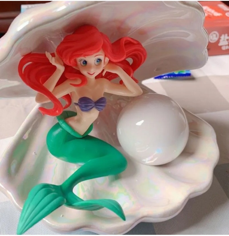 Disney Princess The Little Mermaid Ariel Pearl Shell Lamp PVC Action ...