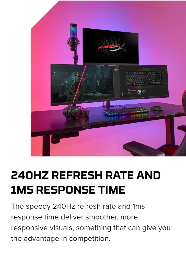 HyperX Armada 25 Gaming Monitor 24.5” FHD 1920x1080 IPS 240Hz Refresh ...