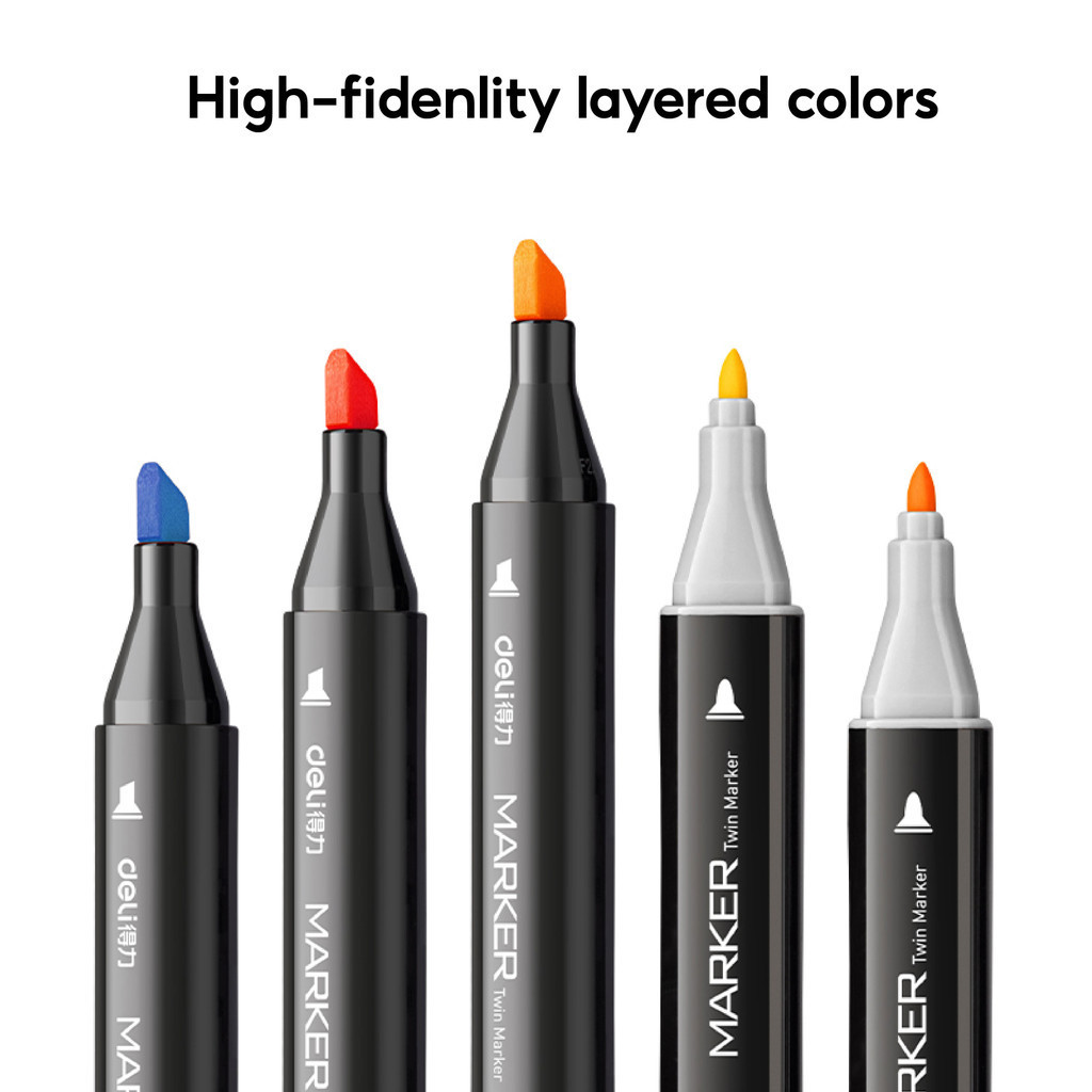 Deli Professional Chisel Art Pastel Marker (168 color) Skin Tone Basic ...