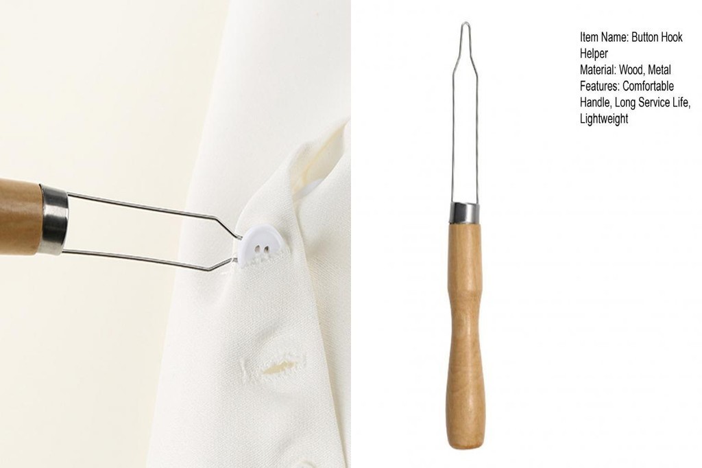 [poslajudo] Button Hook Helper DIY Metal Clothes Shirts Button ...