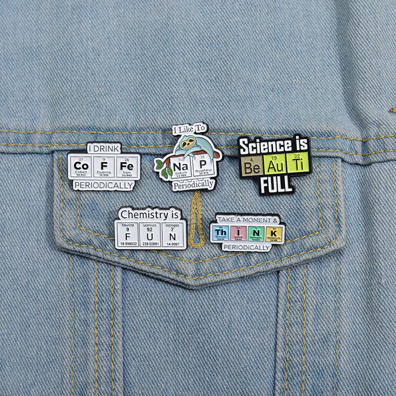 Chemical Element Symbol Enamel Pin Brooches Science Brooch Badges ...
