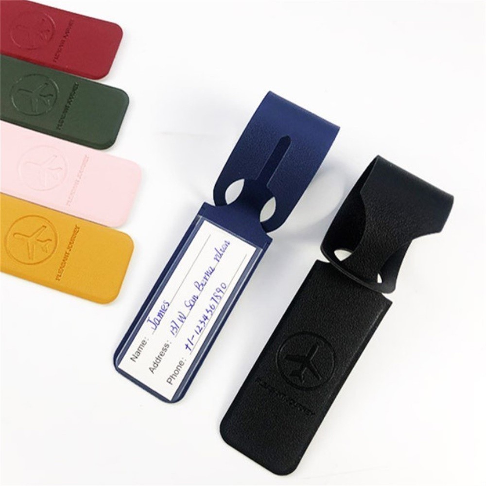 Travel Leather Luggage Tags Baggage Suitcases Travel Labels Plane Shape ...