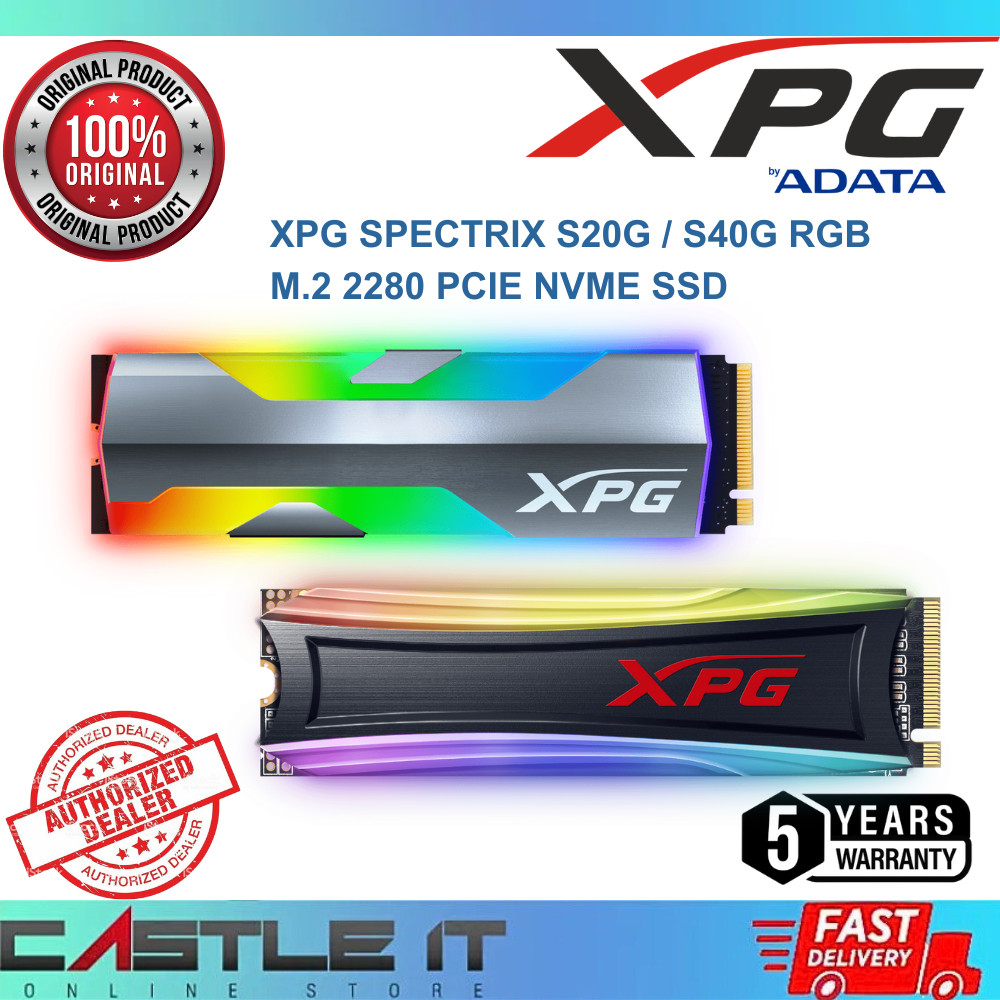 ADATA XPG SPECTRIX S20G / S40G RGB 256GB 500GB 1TB SSD Solid State ...