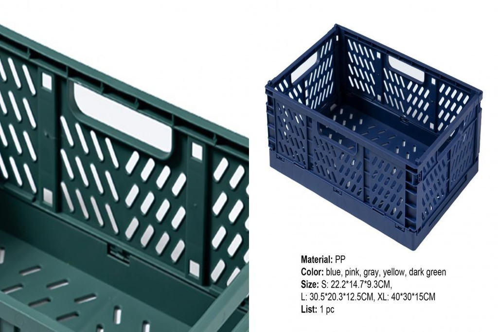 Storage Basket Folding Large Capacity Load Bearing Collapsible Plastic ...