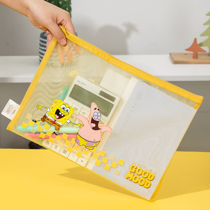 Deli SpongeBob SquarePants Zipping Bag Pencil Pouch File Document ...