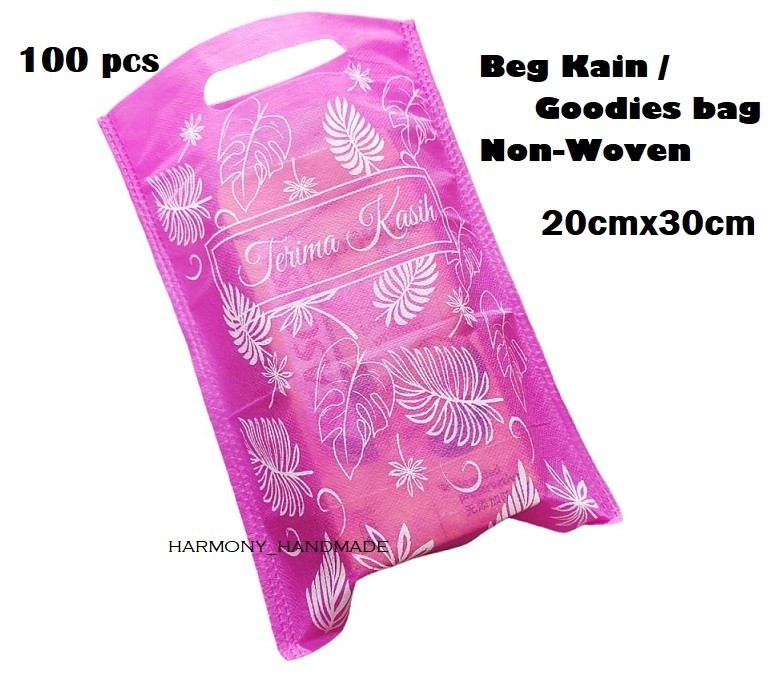 100pcs BEG KAIN 20CMX30CM muat AIR KOTAK BESAR 1Litre / Non-Woven Bag ...