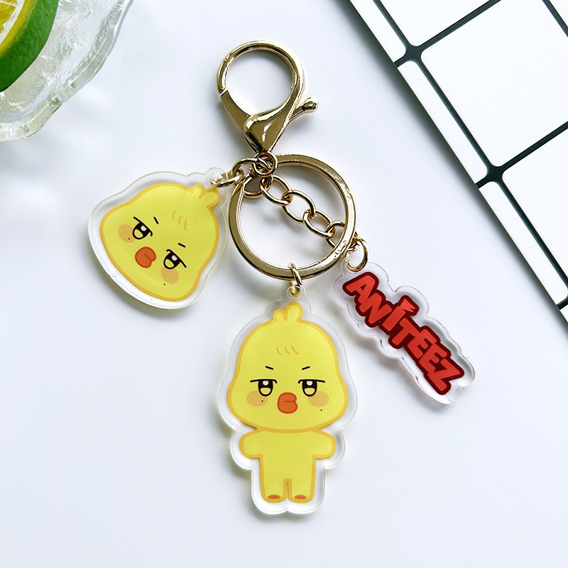 Kpop ATEEZ ANITEEZ Acrylic Double-sided Keychain Bag Cartoon Charm ...