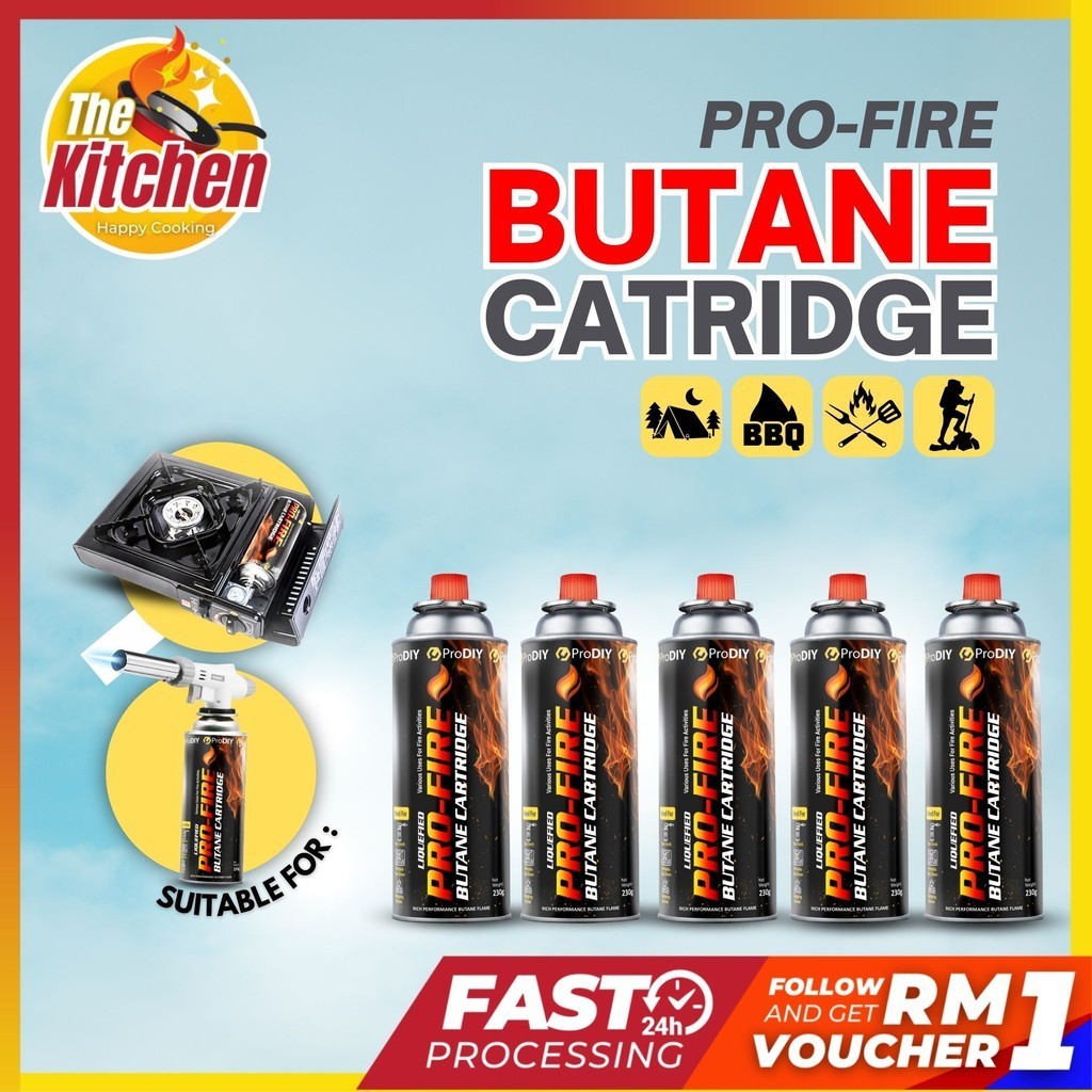 The Kitchen 5 Cans Butane Burner Welding Fire Maker Flame AntiExplode