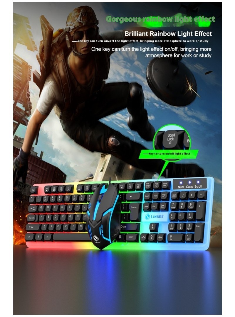 GTX350 Luminous Keyboard and Mouse Set Suspension Keyboard Mechanical ...