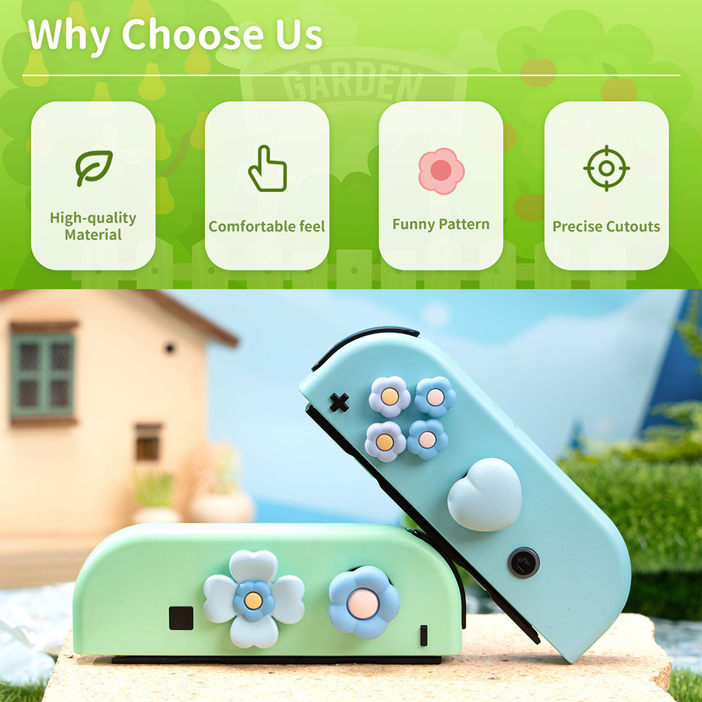 GeekShare Silicone Cross D-Pad Button Caps Set Joystick Cover - ABXY ...