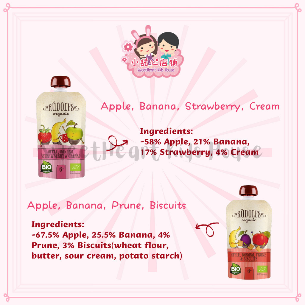 Rudolfs Organic Premium Baby Puree Ready to Eat 6M+宝宝有机蔬果泥 | Shopee ...