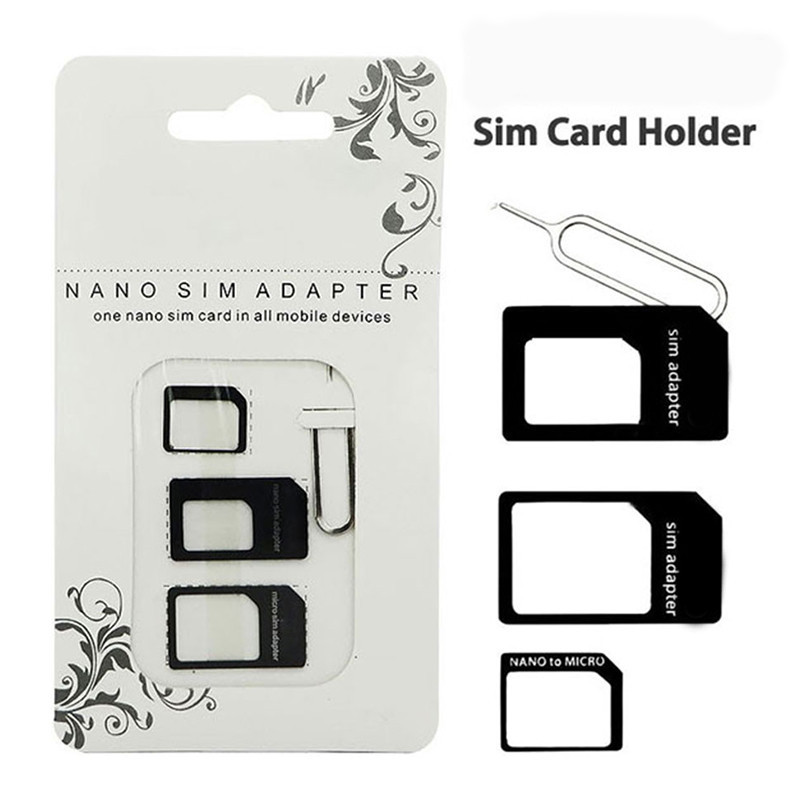 𝟰 𝗜𝗡 𝟭 Micro SIM Card Holder Nano SIM Card Adapter With Ejector Pin ...