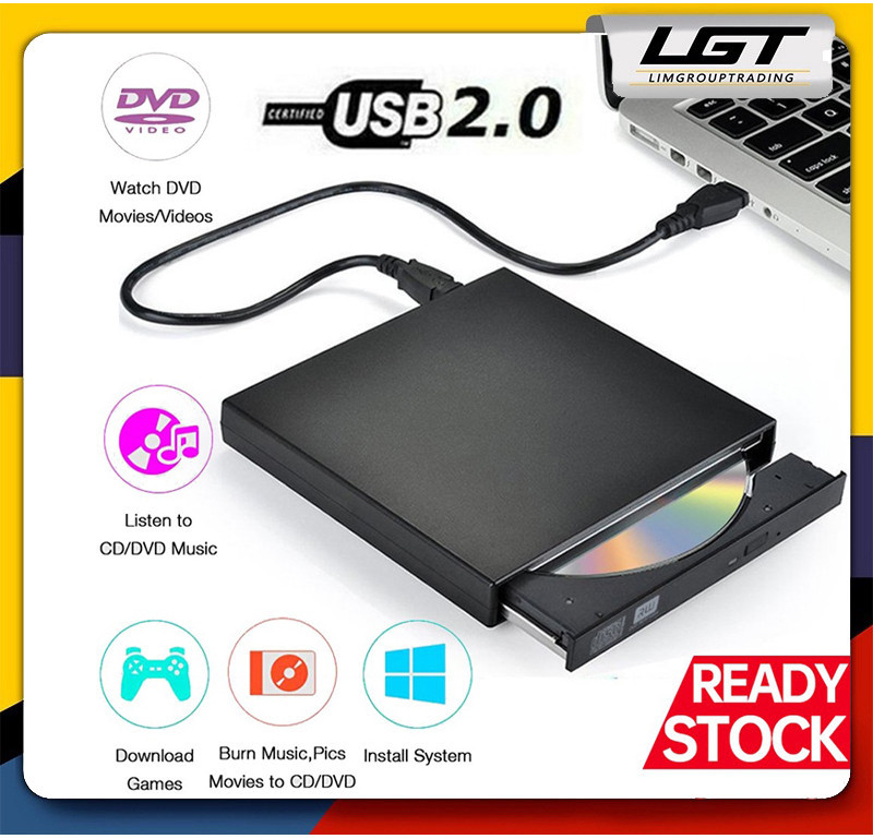 LGT External CD DVD Drive USB Slim Portable External DVD Player Optical ...