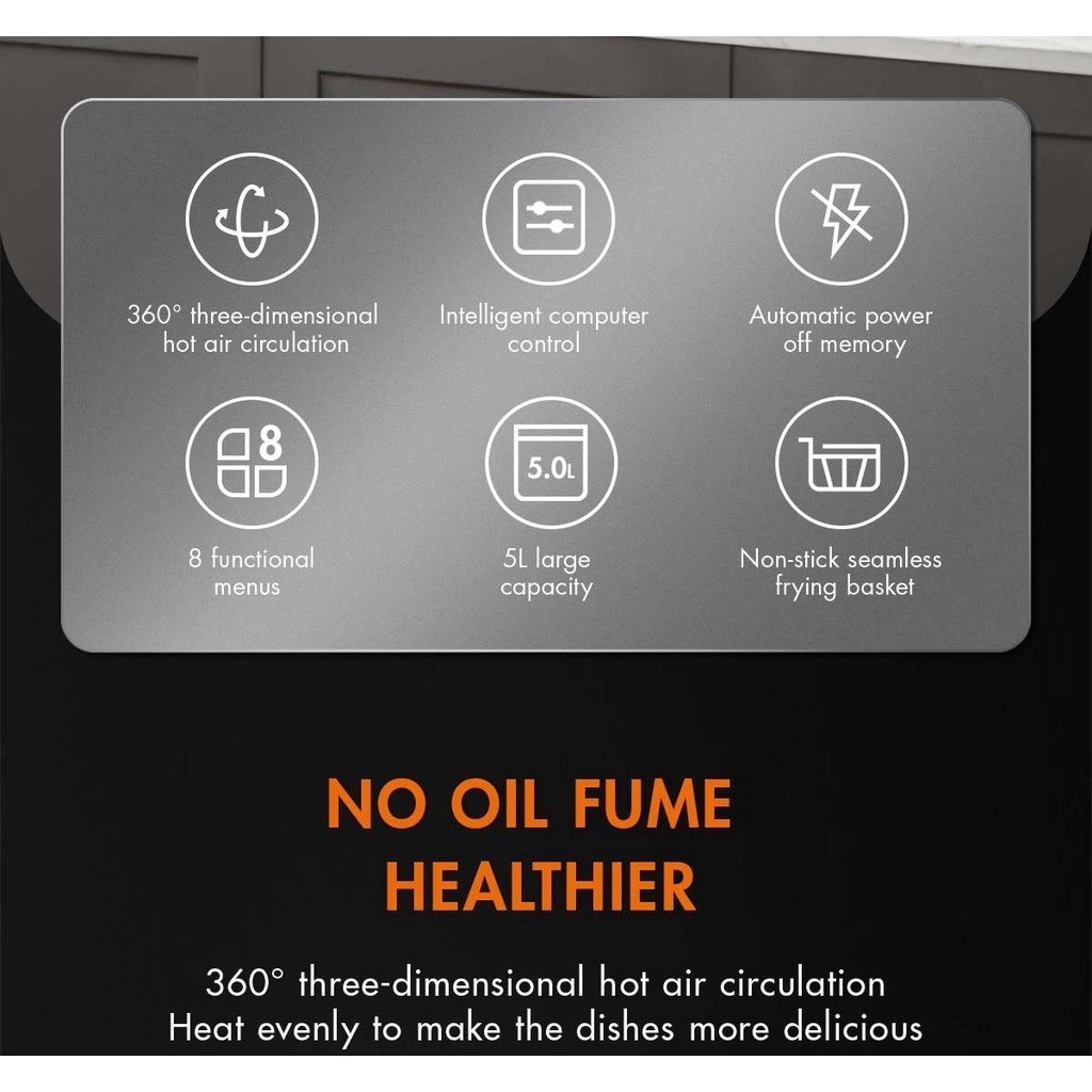 Gaabor Air Fryer Oven Smart Touch Screen Automatic 5L GA-E5A