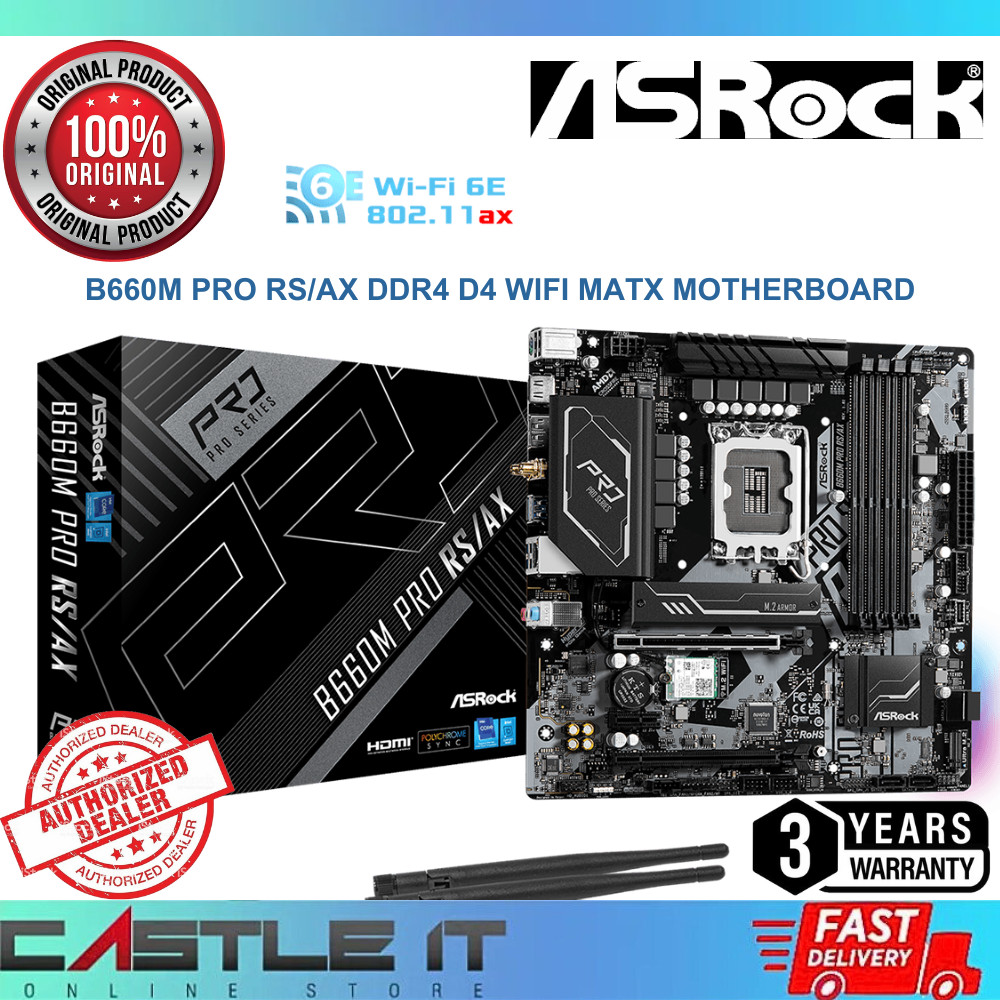 Asrock B M Pro Rs Ax Ddr D Wifi Matx Motherboard Intel Socket Lga Th Gen Micro Atx