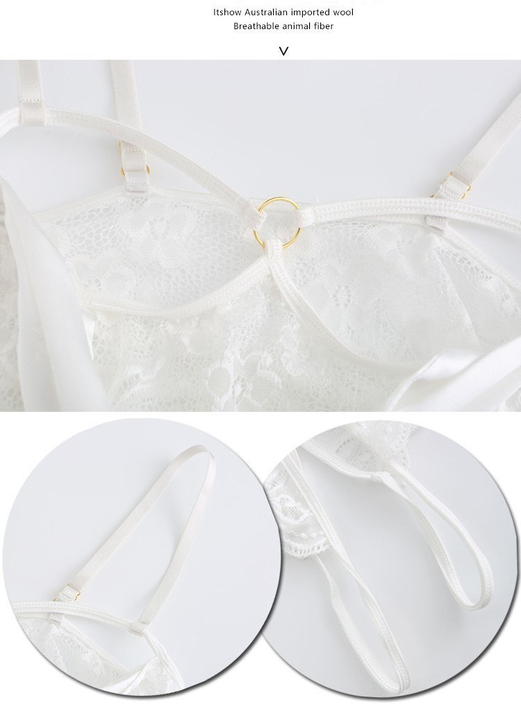 Sexy Lingerie Open Crotch Lace Transparent Teddies Ribbon Underwear ...