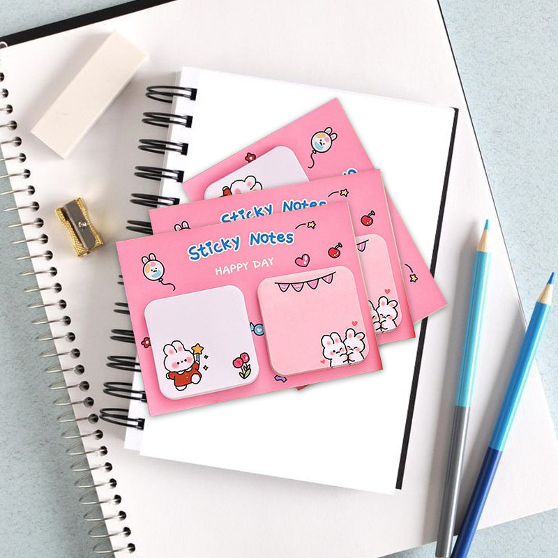 Portable Cute Sticky Notes Cartoon Bookmark Memo Mini Reminder Student ...