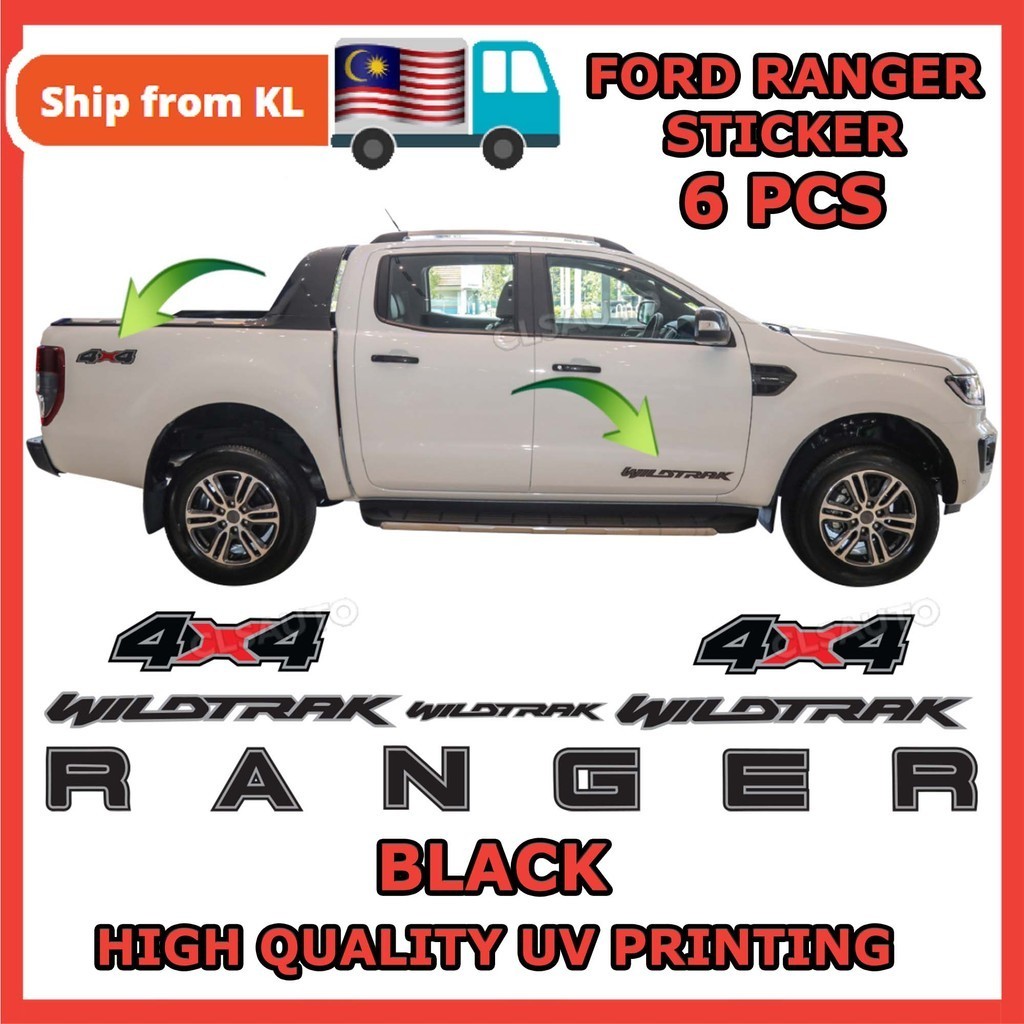 Ford Ranger Raptor Car Body Sticker Design 3 Decal Set Pelekat Wildtrak ...