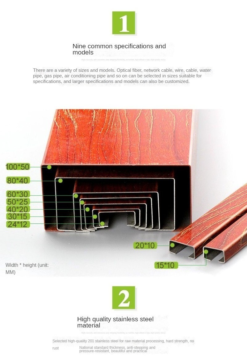 Trunking Surface-Mounted Square Stainless Steel Trunking Cable Duct ...
