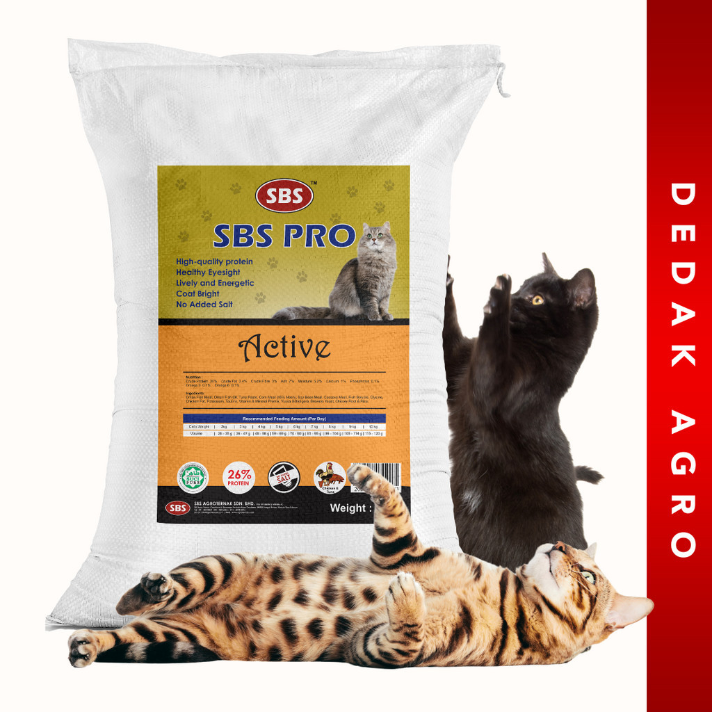 [REPACK] [1KG] Makanan Kucing SBS PRO ACTIVE Tiada Garam Tambahan