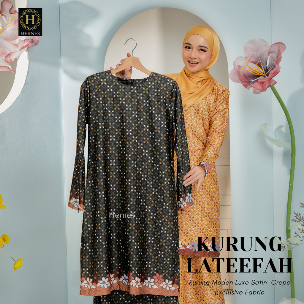 Hernes Baju Kurung Moden Lateefah Baju Raya 2024 Baju Kurung Batik Muslimah Baju Kurung Luxe 