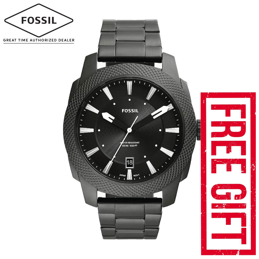 [Official Warranty] Fossil FS5970 Men's Machine Three-Hand Date Smoke ...