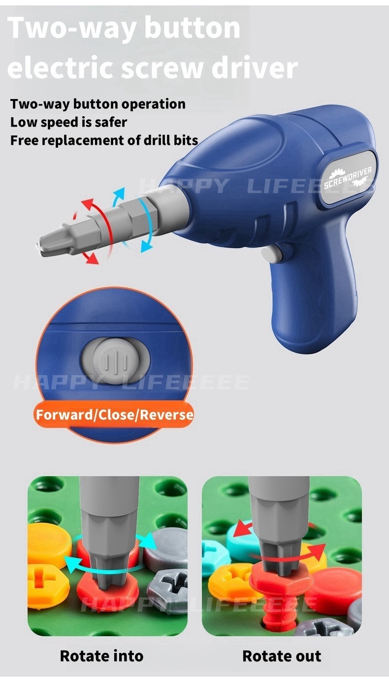 Children's Electric Drill Toy Set 211pcs 3D STEM Building Blocks Screw ...
