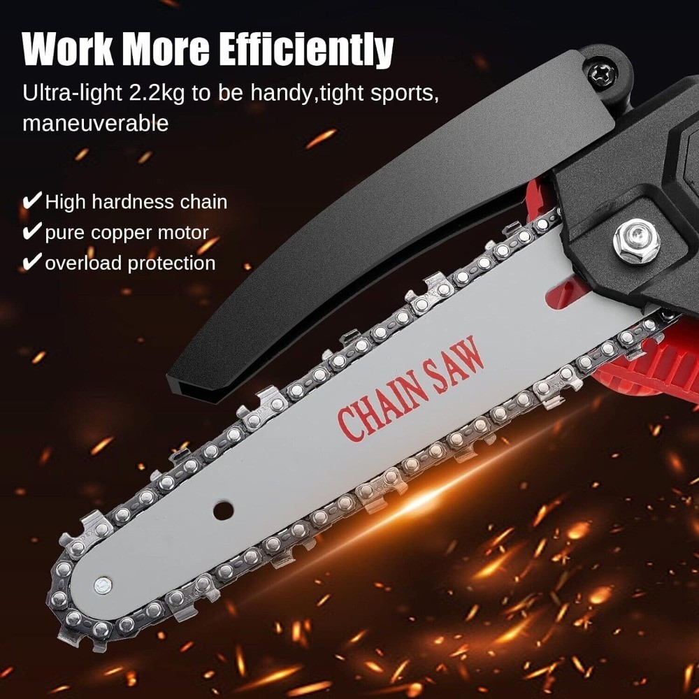 Mini Electric Chainsaw 6 Inch Cordless Portable Chainsaw Handheld ...