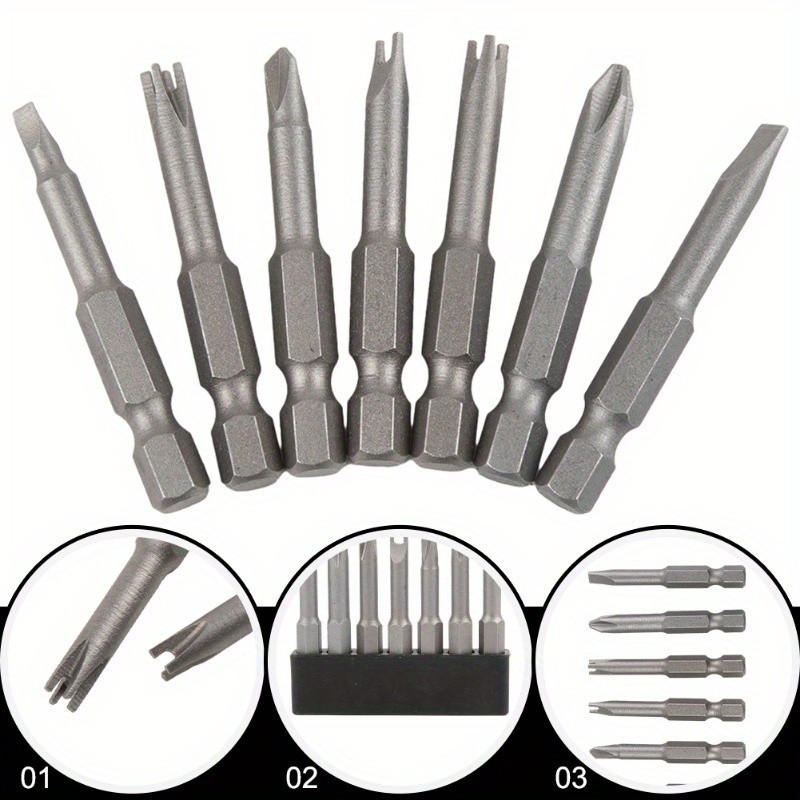 5/7/13pcs Special-Shaped Screwdriver Bit PH2 Triangle/U/Y Shape Three ...