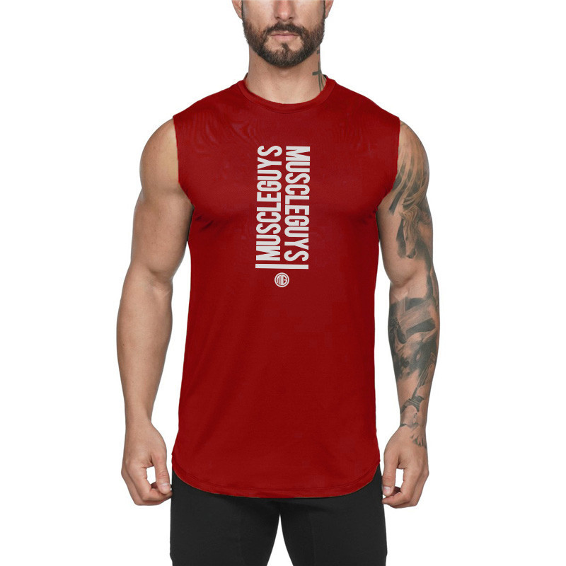 New Workout Fashion Cotton Sleeveless Shirts Tank Top Men‘s Wear Fitness Mens Singlet Apparel