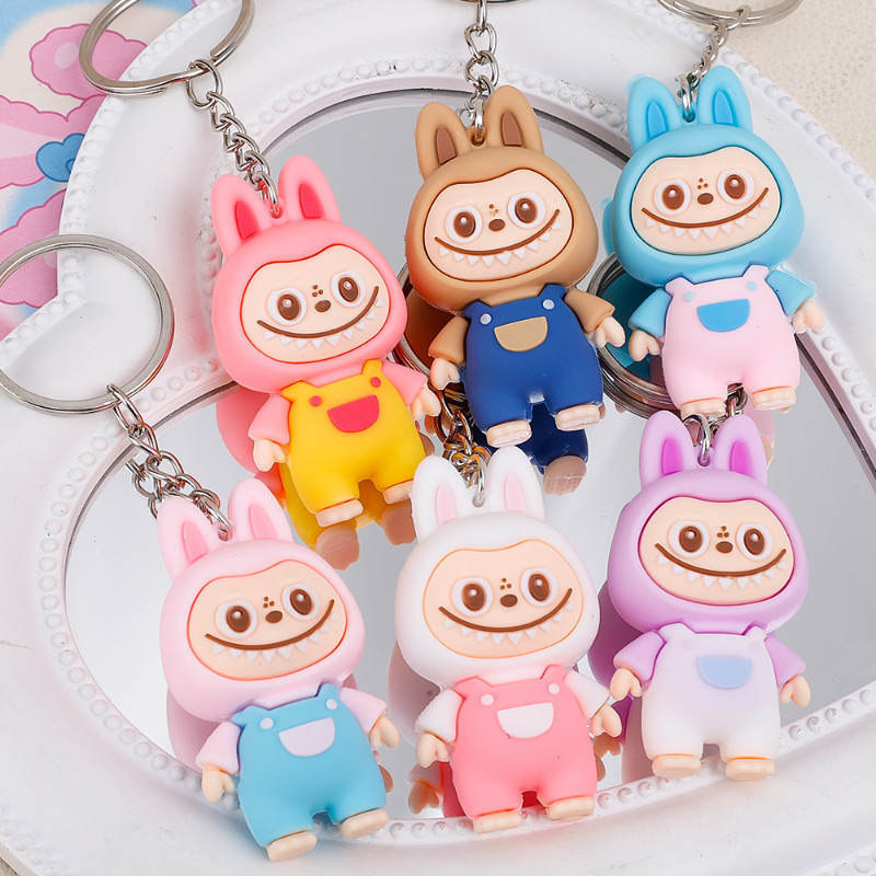 Cartoon Labubu Acrylic Pendant Keychain - Keyring Hanging Ornament ...